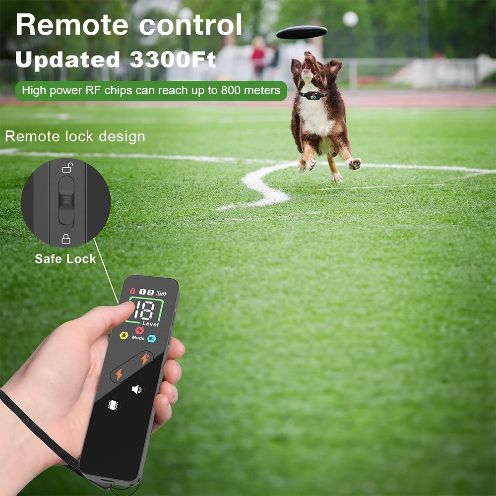 Dog Training eCollar with Slim & Simple Remote for Behaviour Control | Sound, Vibration & Boost Shock | Up to 1000m Range & Waterproof