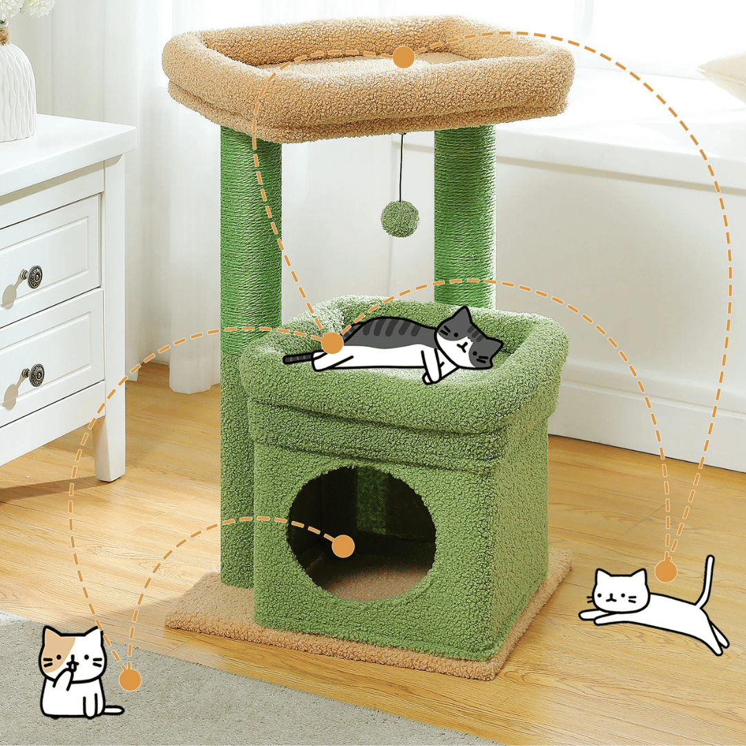 Soft Fleece Cat Tree with Bolstered Perches, Condo & Scratching Posts 9