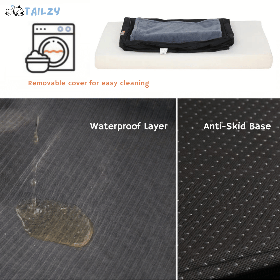 Thick Orthopaedic Dog Bed Mattress with Removable Cover for Large Dogs