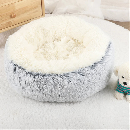 Extra Fluffy & Deep Plush Donut Dog Bed  3