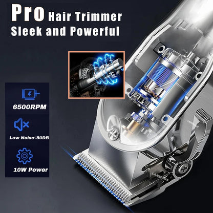 Professional Cordless Dog Clipper Kit with 4 Guide Combs & LED Display | All-Metal Low Noise Dog Hair Trimmer - 3 Hour Battery
