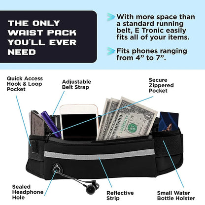 Running Dog Leash Waist Bag with Hands-Free Bungee, Bottle Holder & Secure Zips 5
