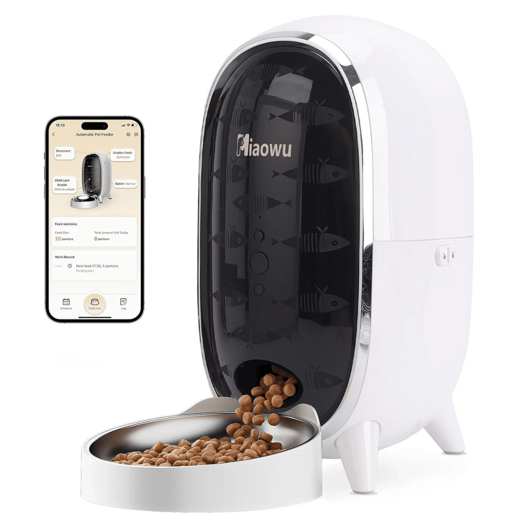 WiFi Connected Automatic Cat Feeder with Smart App Control, Stats & Voice Recorder | Up to 15 Portions / 6 Meals per Day 1