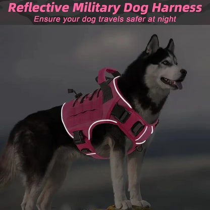 Military-Style Dog Harness Tactical Vest with Handle & No-Pull Clip 7