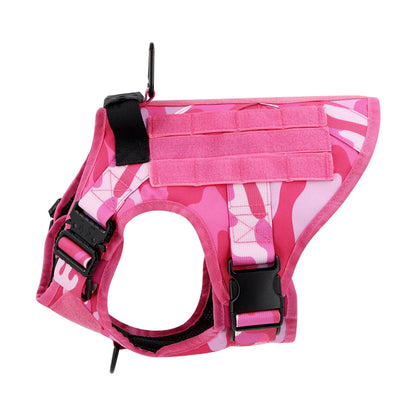 Pink Camouflage Military-Style Dog Harness | Tactical Dog Training Vest 12