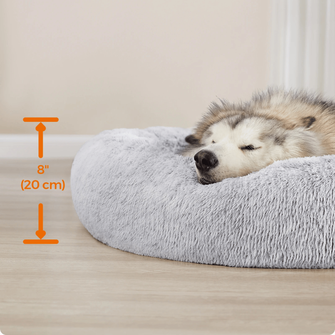 Giant 3XL Furry Plush Donut Dog Bed for Extra Large Dog Breeds with Washable Cover 5