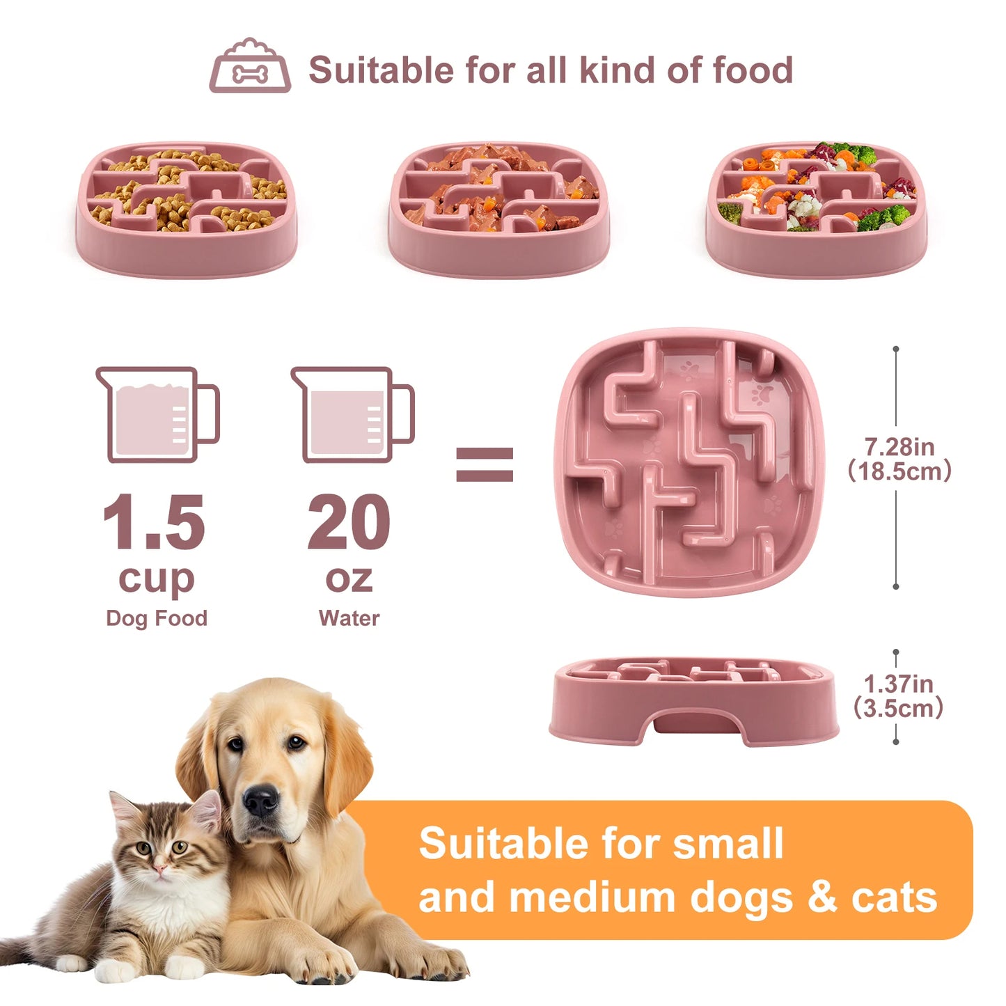 Maze-Design Slow Feeder Pet Bowl for Healthy Eating