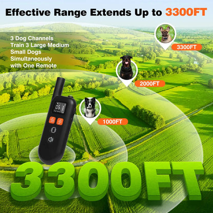1000m Dog Shock Collar with Instant Boost | For Stubborn Dogs & Long Hair