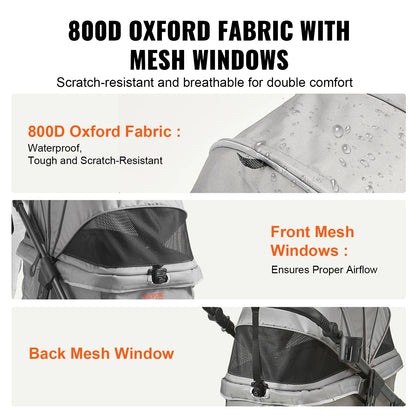 Sturdy & Compact Dog Stroller for Smaller Dogs with Easy Folding 7