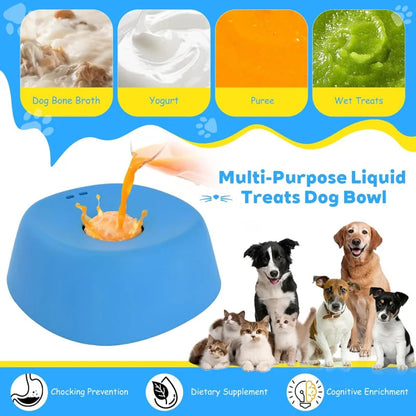No-Spill Slow Feeder Dog Lick Bowl with Rolling Ball | Anti-Choke Interactive Treat Bowl for Liquid Treats — Food Grade & Dishwasher Safe