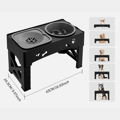 Slow Feeder Bowls Elevated Dog Feeding Station | Stable & Adjustable 6
