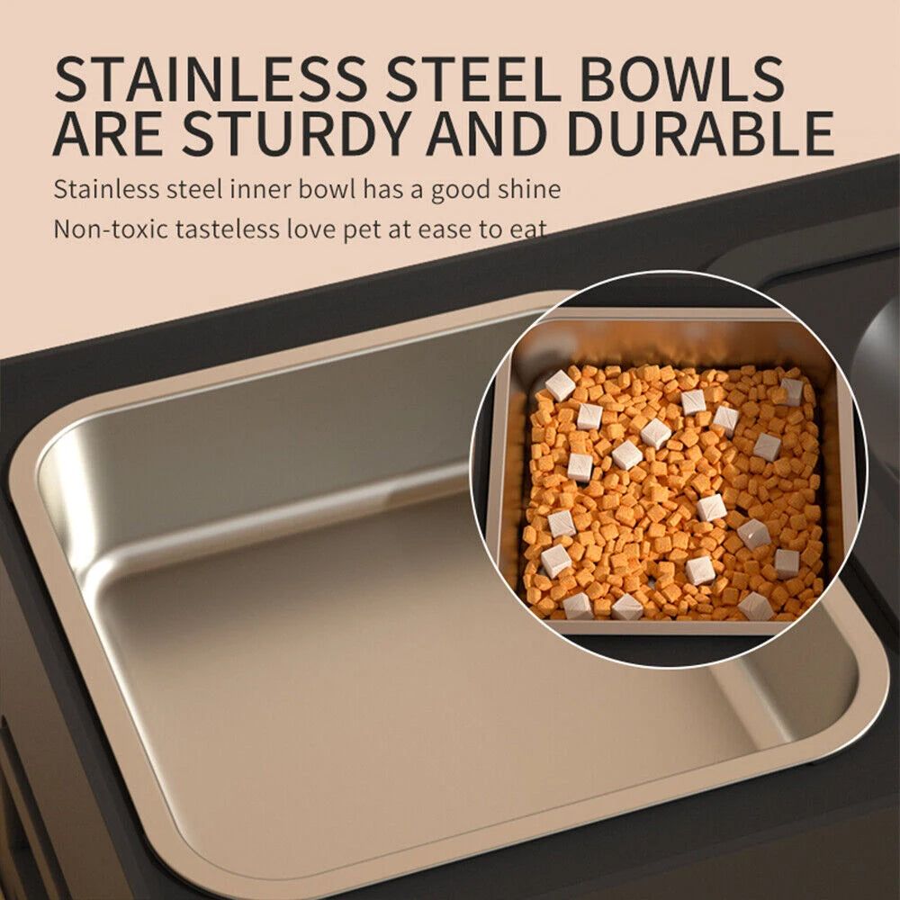 Sturdy & Adjustable Elevated Dog Feeding Station with 1.6L Stainless Steel Food Bowl & Spill-Resistant 1L Water Bowl 7