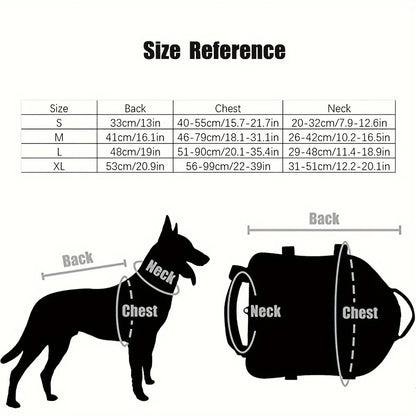 Tactical Military-Style Dog Harness Training Vest with Detachable Pouches 11