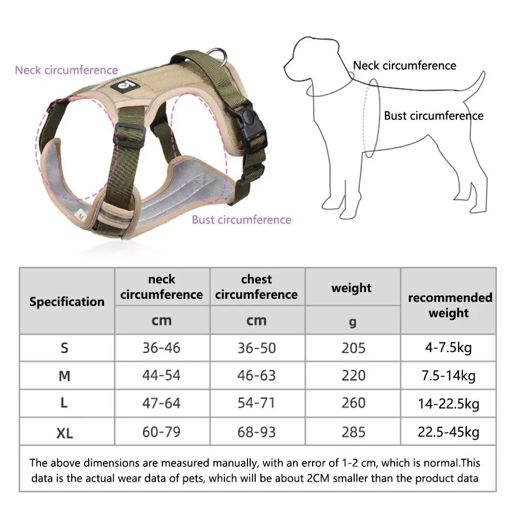 Reflective No-Pull Dog Harness with Handle for Safe & Controlled Walks