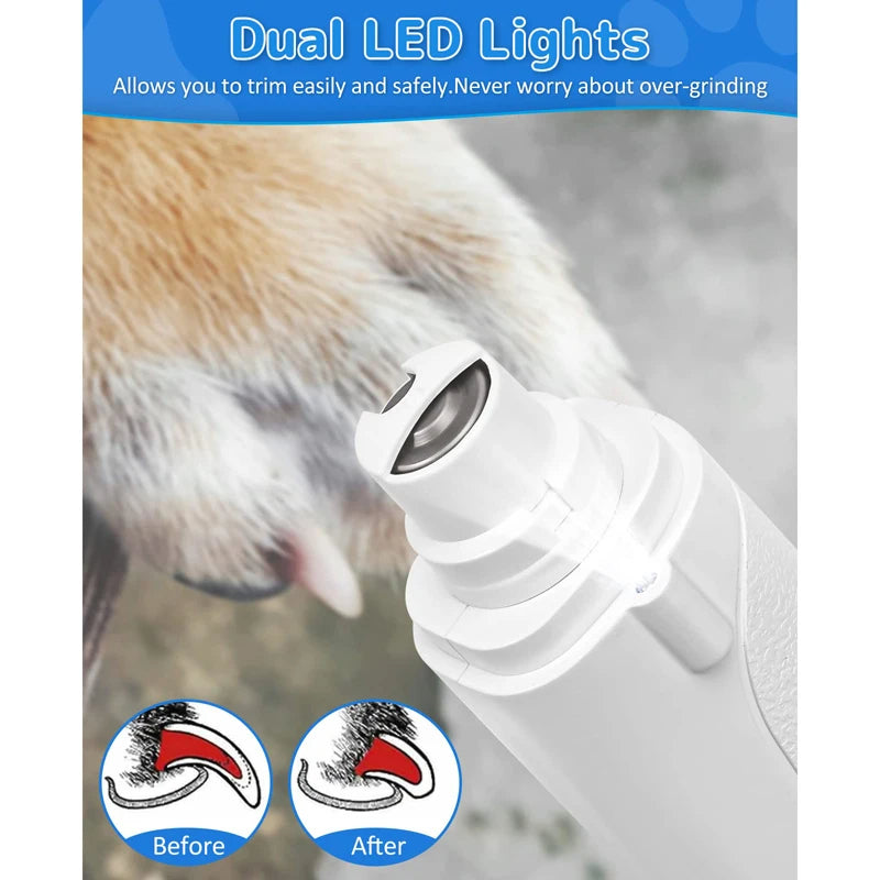 2-in-1 Rechargeable Dog Nail Grinder & Clipper with LED Light 6