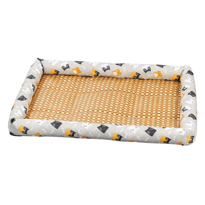 Cool-Feel Rattan Base Pet Bed for Dogs & Cats | Natural & Breathable Wicker Pet Pad 5