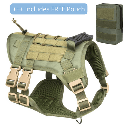 Robust Military-Style Dog Harness with Rubber Handle & Pouch | Tactical Dog Training Vest 23
