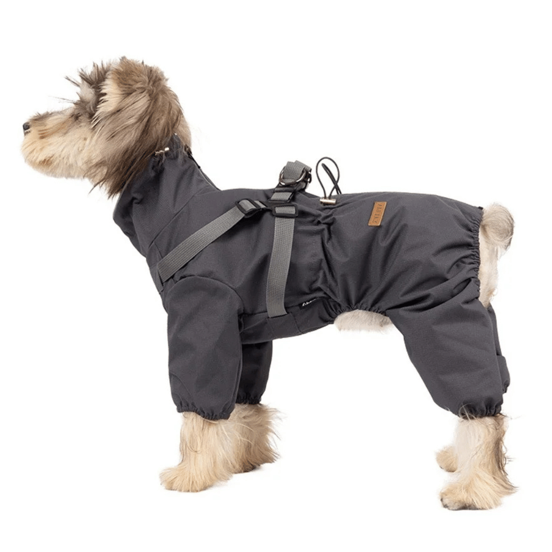 Waterproof Dog Jacket Jumpsuit with Built-In Harness