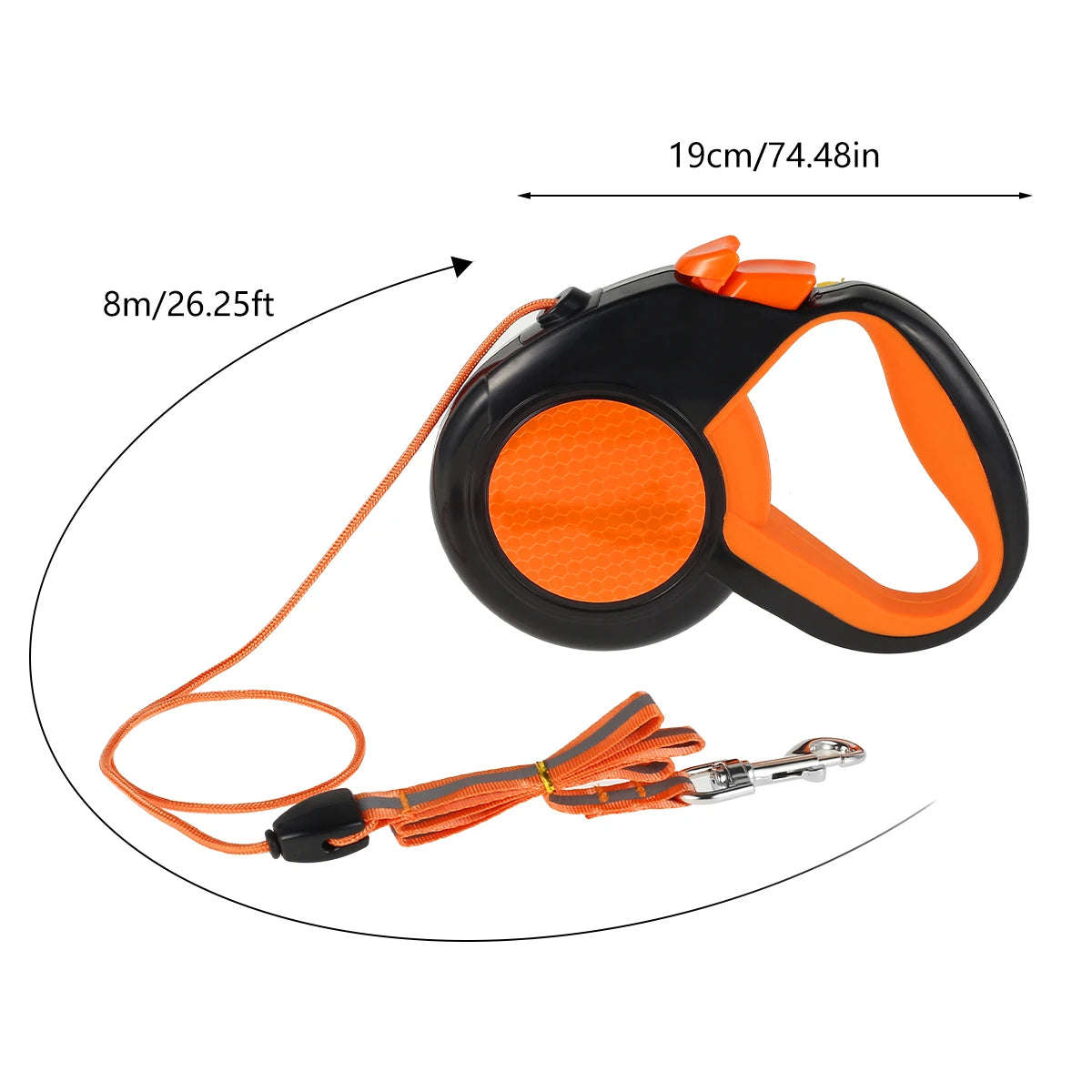 Heavy Duty Retractable Dog Lead with Ergonomic Handle & Reflective Rope 7