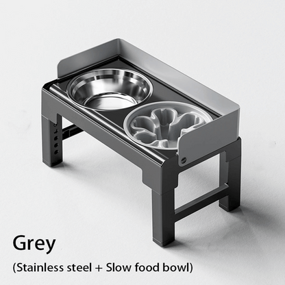 Adjustable Raised Dog Feeding Station with Stainless Steel & Slow-Feeding Bowls 9