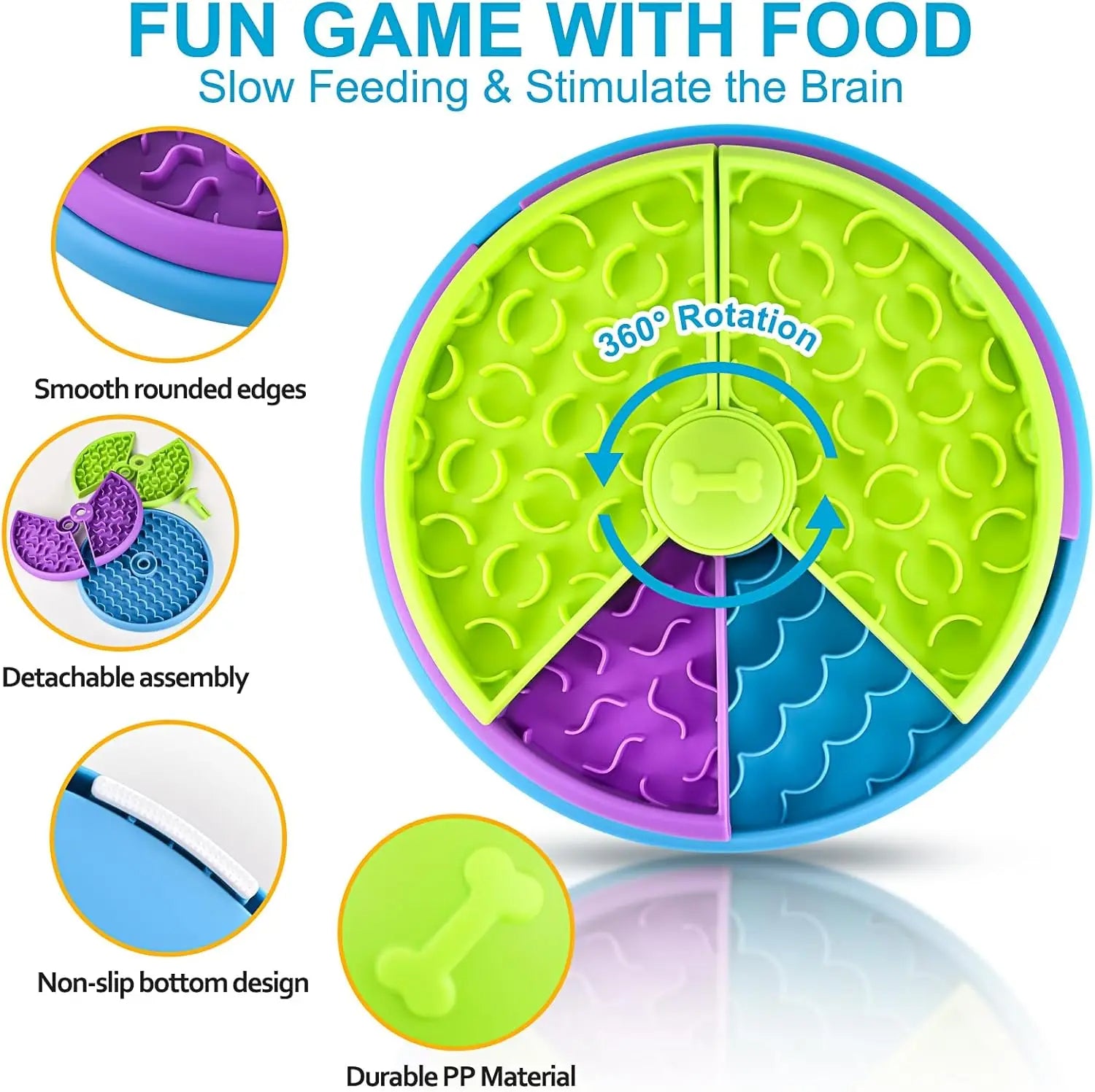 Dog Puzzle Slow Feeder Dog Bowl for Stimulated & Healthy Eating 6