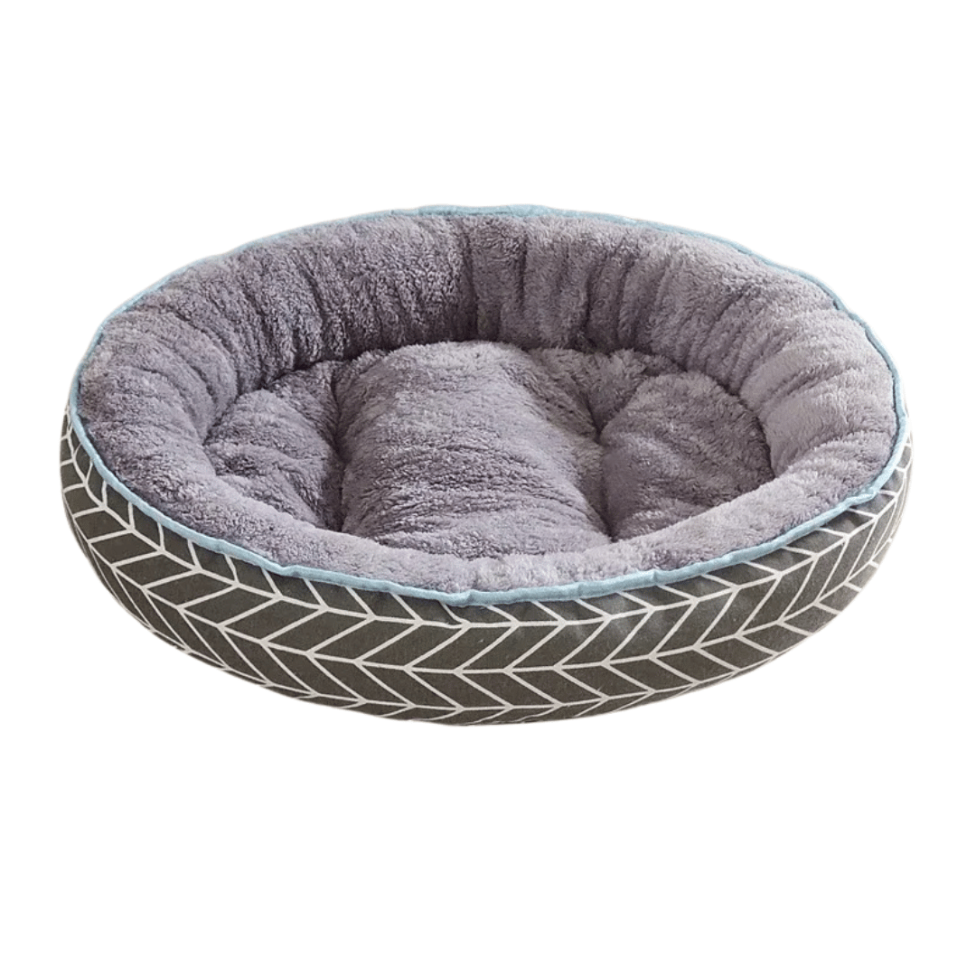 Washable Pet Bed with Cosy Fleece Interior for Dogs & Cats - Chevrons