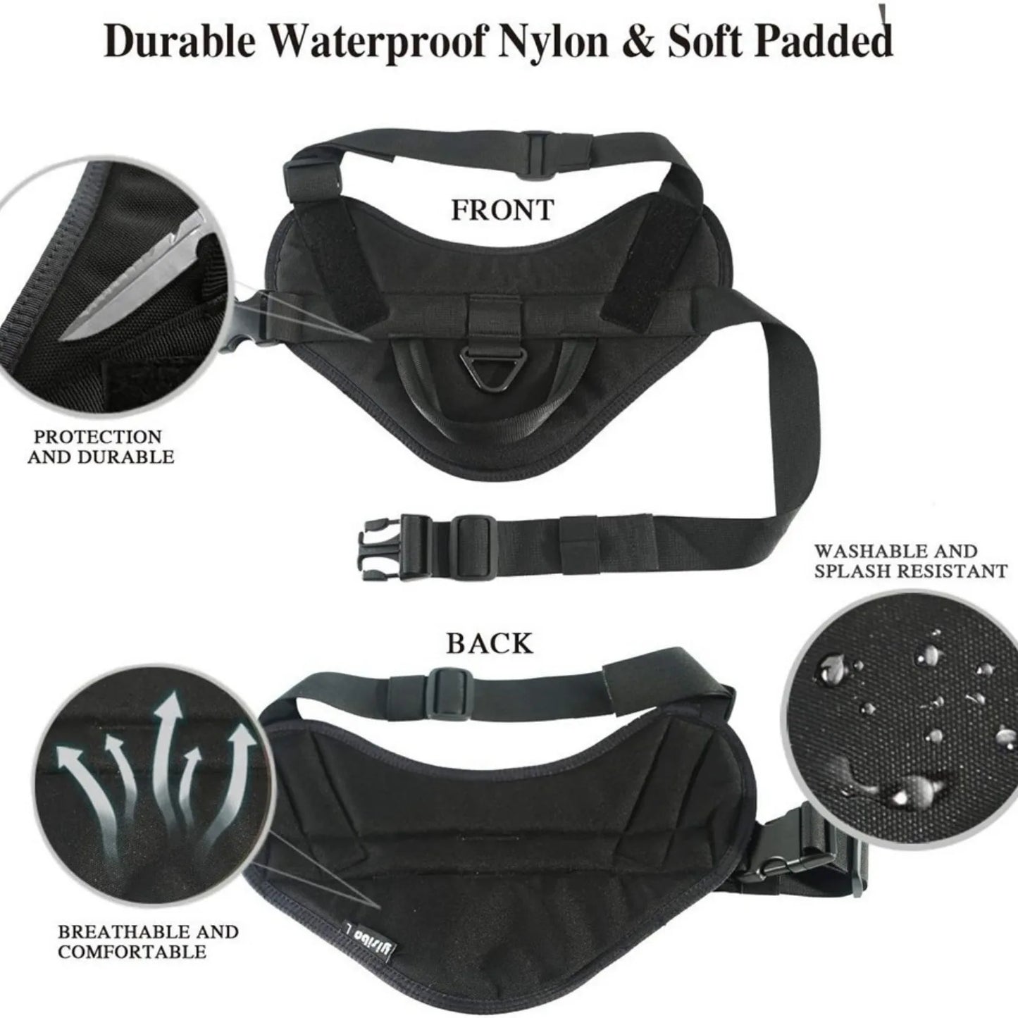 Supportive Military-Style Dog Harness for Big Dogs | Padded No-Pull Dog Vest with Handle 18