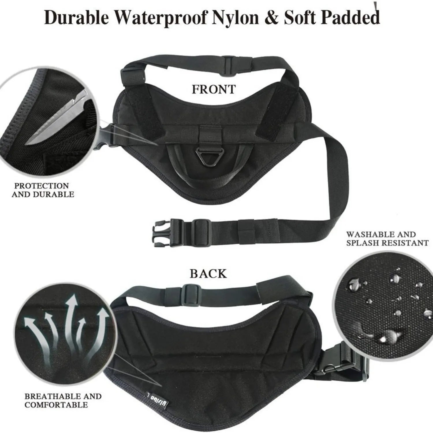 Supportive Military-Style Dog Harness for Big Dogs | Padded No-Pull Dog Vest with Handle 18