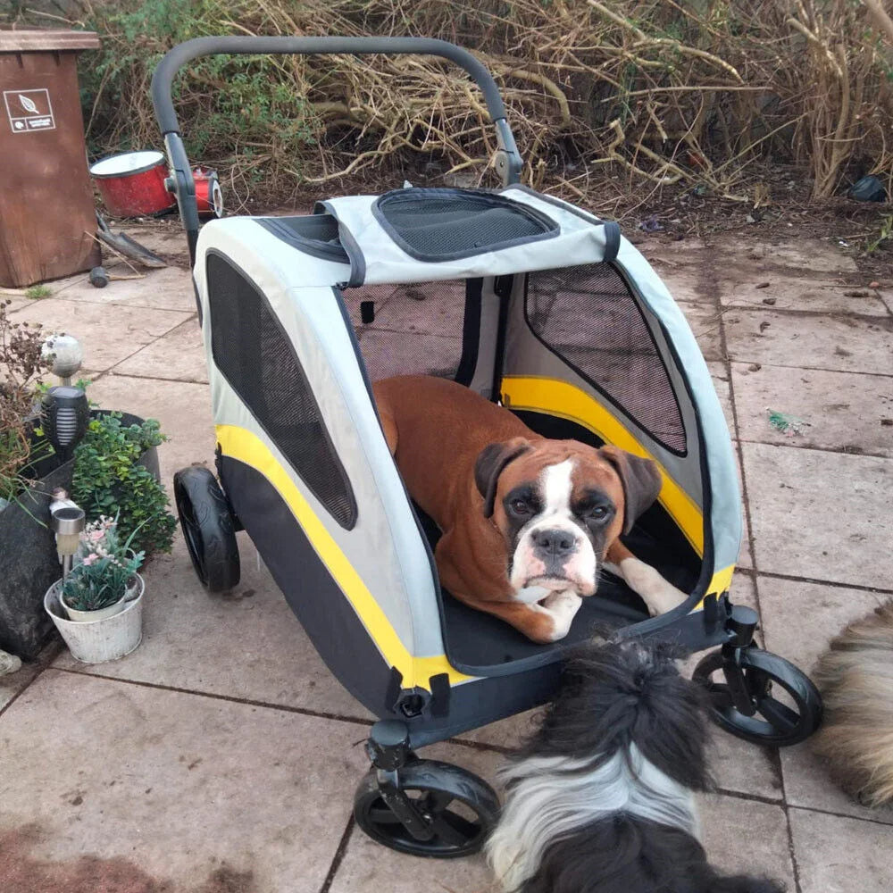 Spacious & Collapsible 4-Wheeler Dog Stroller for Large Breeds & Small Dogs 14