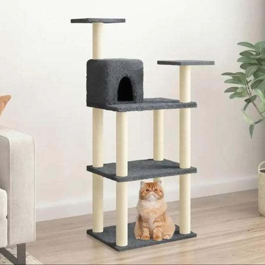4ft Cat Tree with Plush Condo Hideaway, Multi-Level Perches & Scratching Posts 1