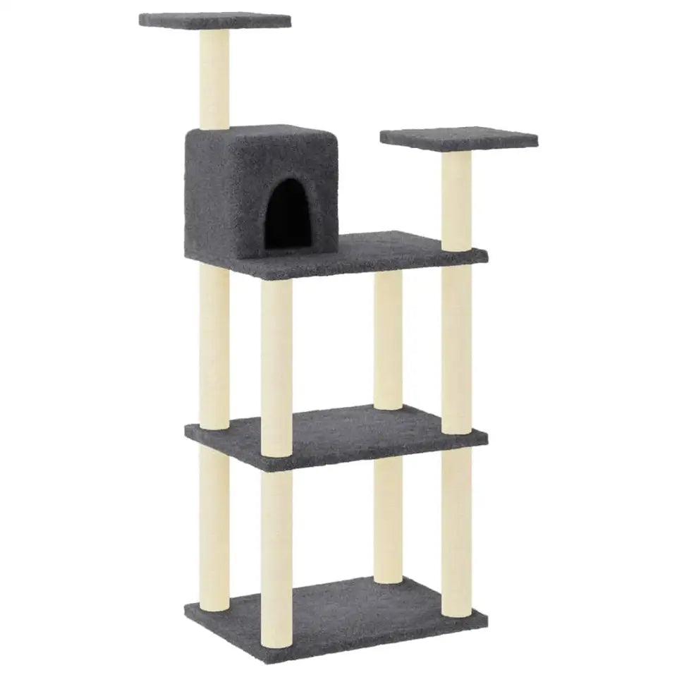 4ft Cat Tree with Plush Condo Hideaway, Multi-Level Perches & Scratching Posts 3