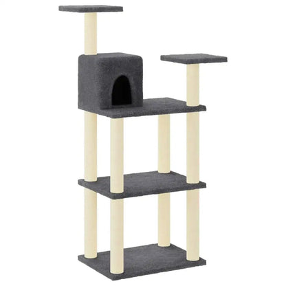 4ft Cat Tree with Plush Condo Hideaway, Multi-Level Perches & Scratching Posts 3