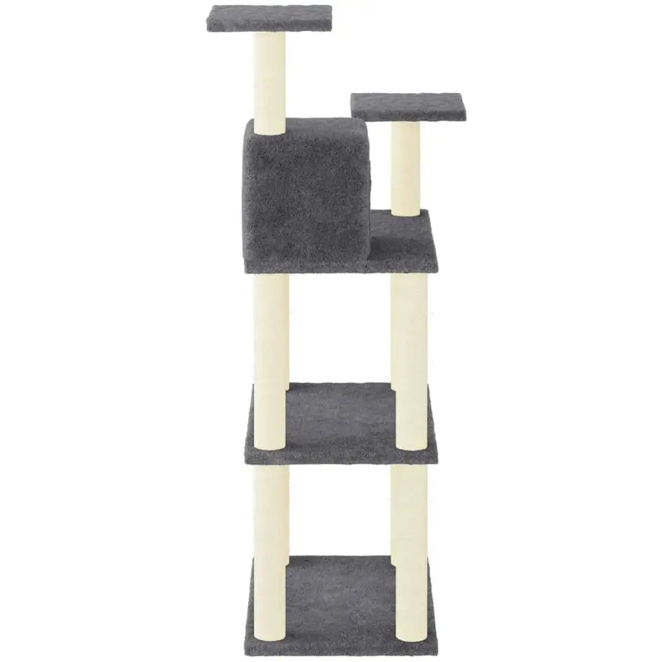 4ft Cat Tree with Plush Condo Hideaway, Multi-Level Perches & Scratching Posts 4
