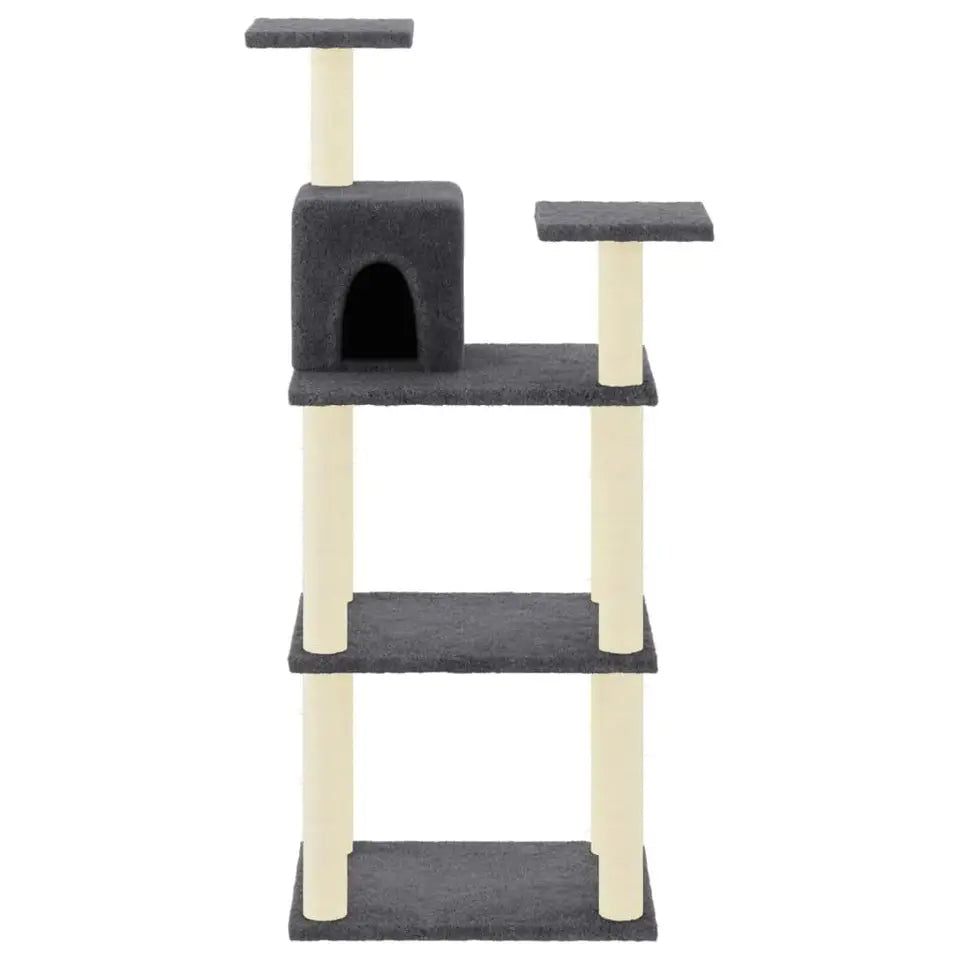 4ft Cat Tree with Plush Condo Hideaway, Multi-Level Perches & Scratching Posts 5