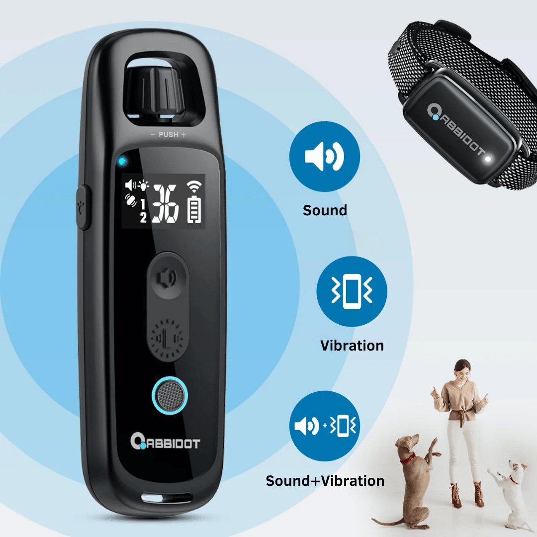 Safe No Shock Anti-Bark Dog Training Collar with Remote Control for Humane Behavioural Training