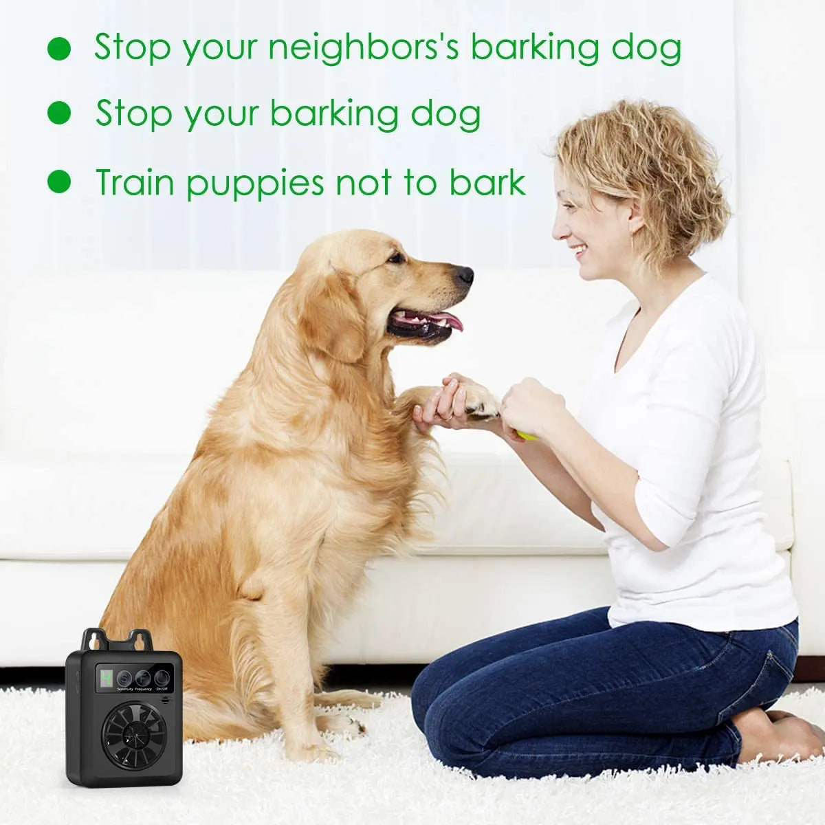 Ultrasonic Anti-Bark Device for Outdoors | Weather Resistant Dog Bark Control Device