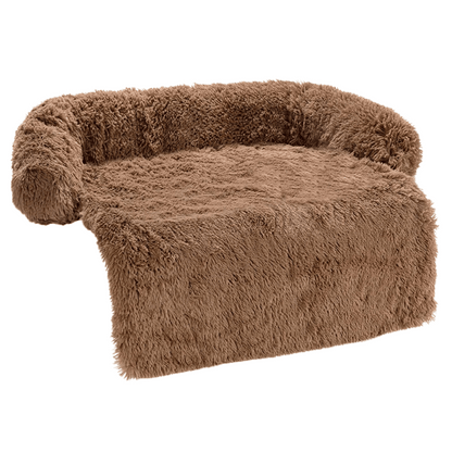Plush Calming Dog Bolster Bed Furniture Protector