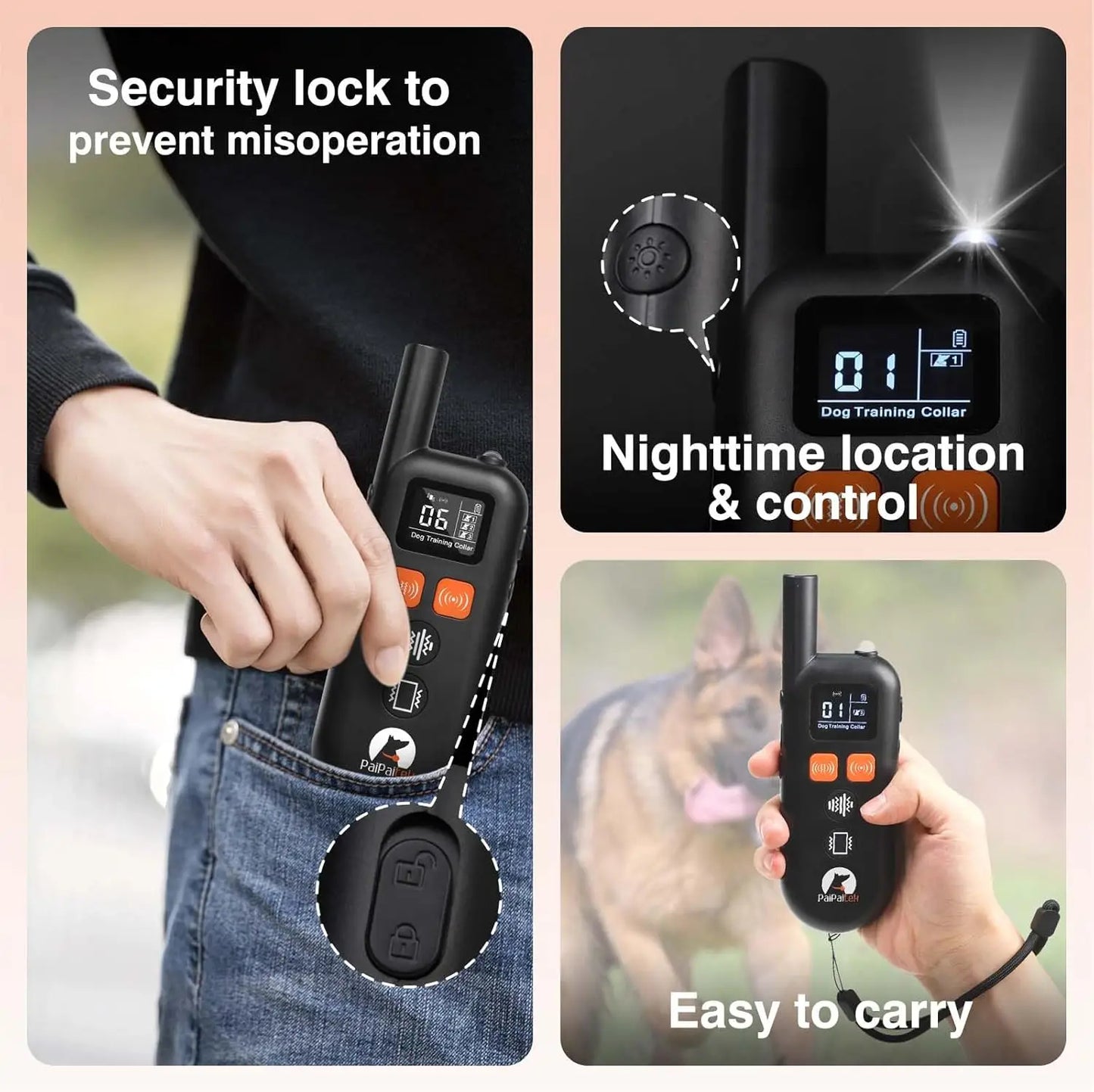 No Shock Dog Training Collar for Humane Correction with Remote Control | No Prongs Vibration & Sound