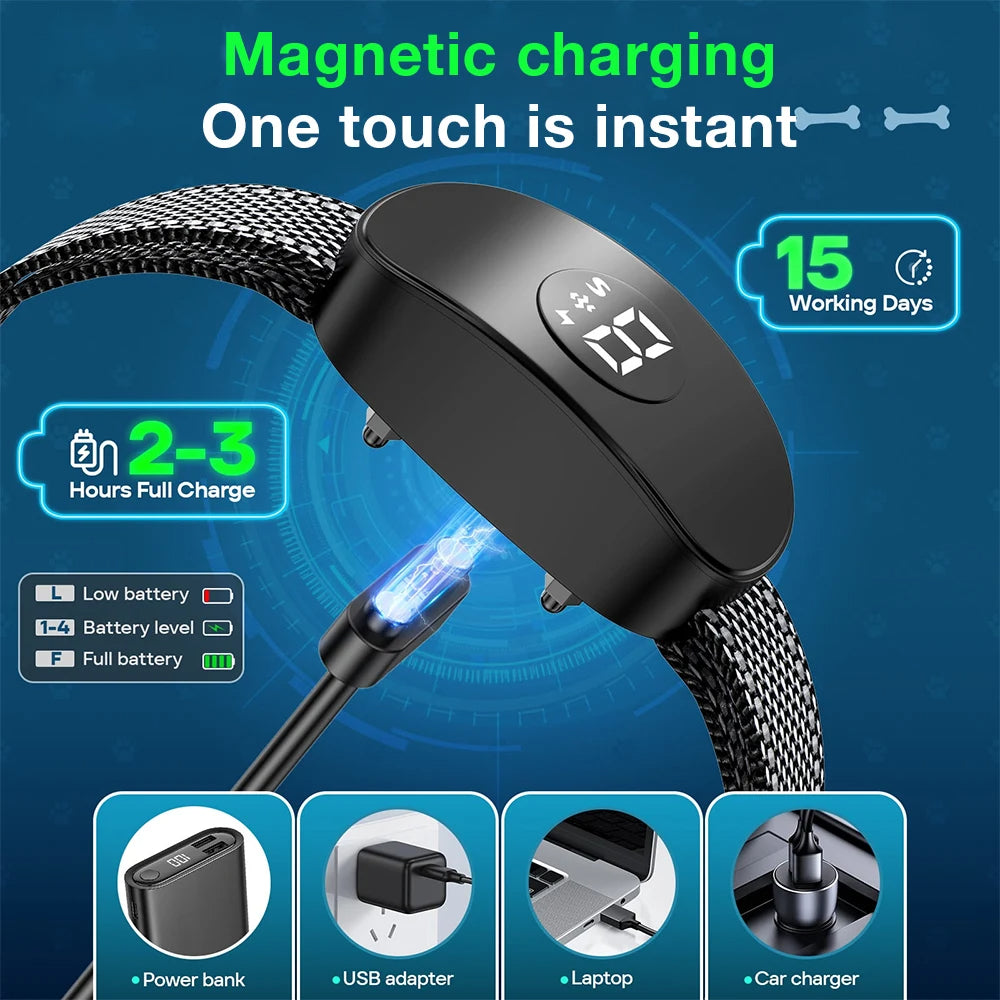Automatic Anti-Bark Collar with No Shock & Safe-Shock Modes | USB Rechargeable & Waterproof Electric Dog Collar 7