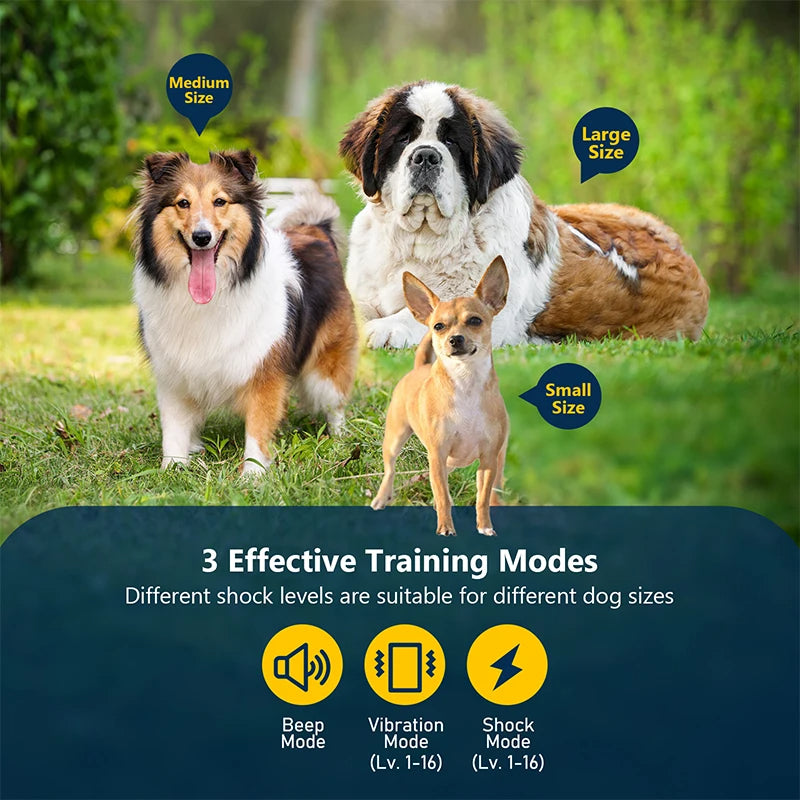 800m Remote Controlled Dog Training Collar | Rechargeable Shock, Vibration & Beep E-Collar