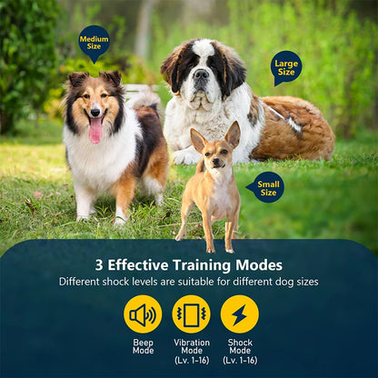 800m Remote Controlled Dog Training Collar | Rechargeable Shock, Vibration & Beep E-Collar
