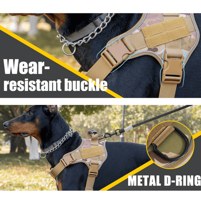 Military-Style Tactical Dog Training Vest with Sturdy Harness Handle 12