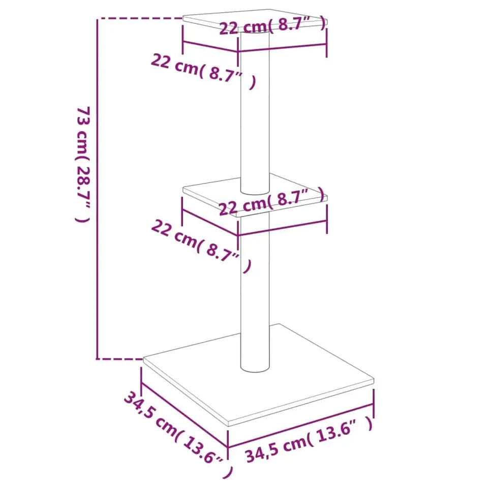 Aesthetic Beige Cat Tree Scratching Post with 2 Perches