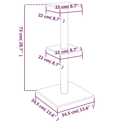 Aesthetic Beige Cat Tree Scratching Post with 2 Perches