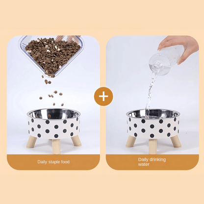 Stable Raised Pet Food Bowl with Removable Stainless Steel Inner Bowl & Non-Slip 4-Legged Base 7