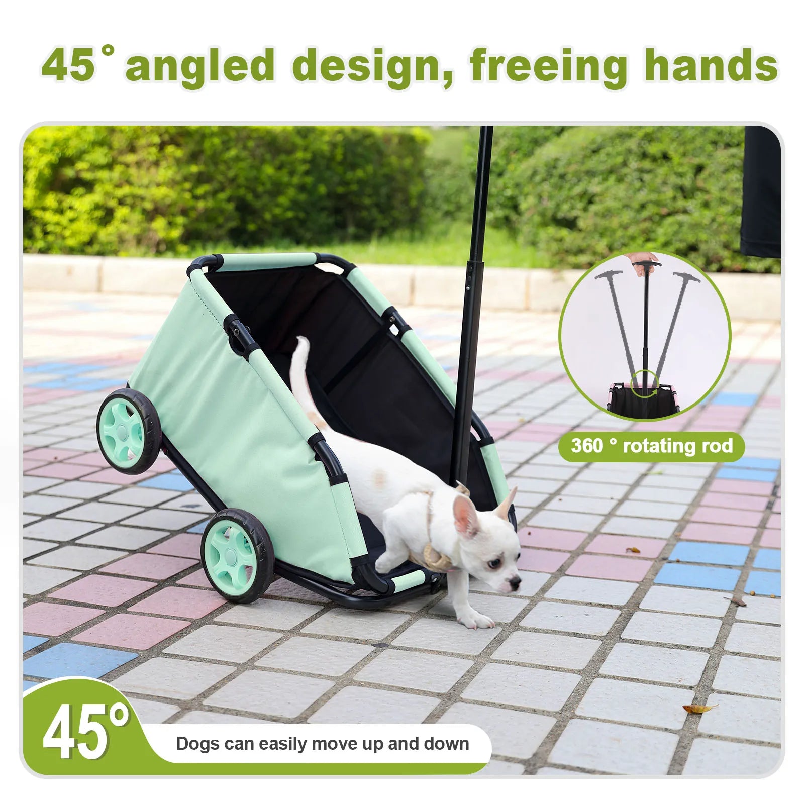 360° Rotating Pet Trolley for Small Dogs & Cats 10