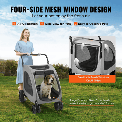 High Strength & Spacious Dog Stroller for Large Dogs up to 72kg 3