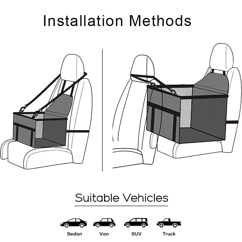 Secure Dog Car Seat Basket | Dog Booster Seat for Safe Car Travel 13