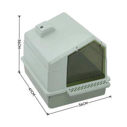 Versatile Enclosed Cat Litter Box House with Removable Top | Scoop Included 5