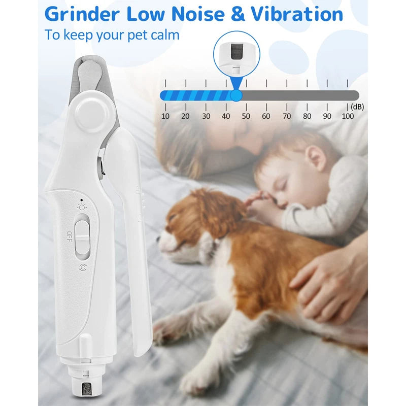 2-in-1 Rechargeable Dog Nail Grinder & Clipper with LED Light 5